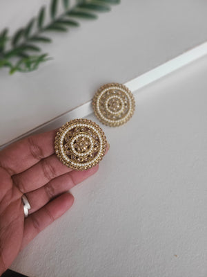 Polki large stud earrings