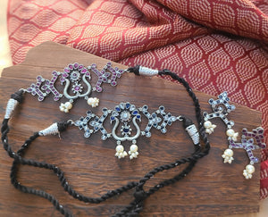 Arna Silver Alike choker Necklace set