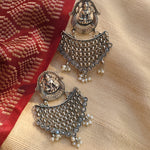 Lakshmi Silver Alike netted earrings