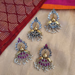 Mayil silver alike earrings
