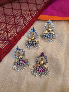 Mayil silver alike earrings