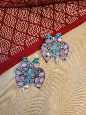 Mayoor silver alike earrings