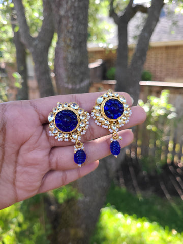 Iditri pachi kundan earrings