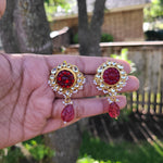 Iditri pachi kundan earrings