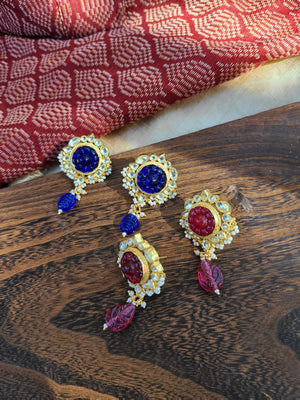 Iditri pachi kundan earrings