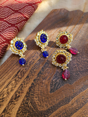 Iditri pachi kundan earrings