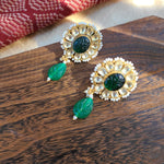 Iditri pachi kundan earrings