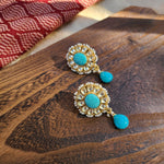 Iditri pachi kundan earrings