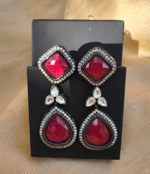 Natural stone CZ earrings