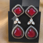 Natural stone CZ earrings