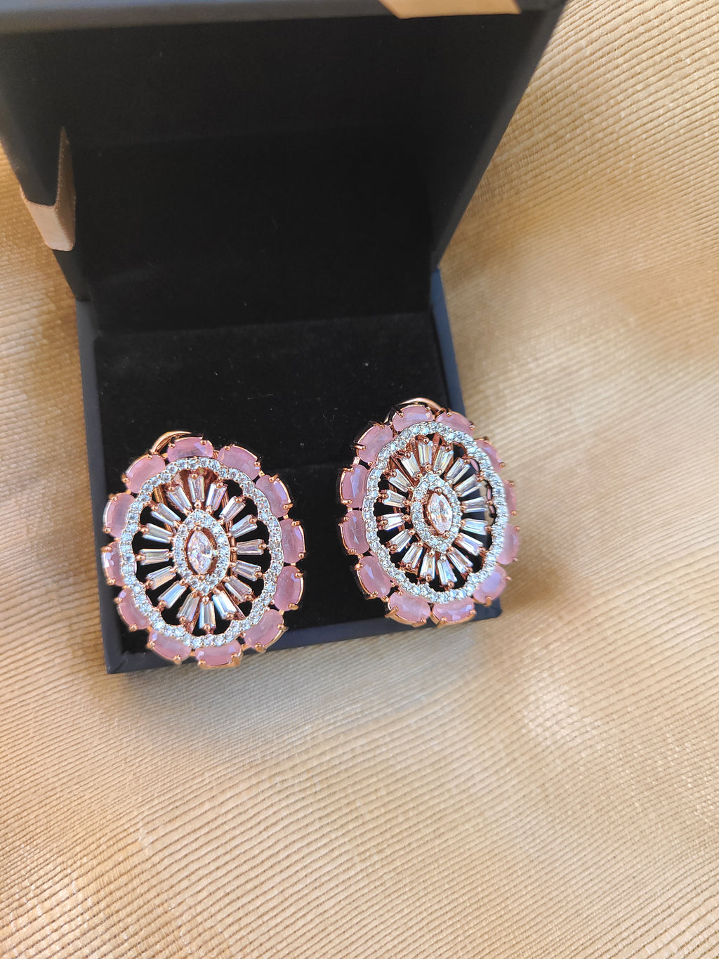 CZ large stud earrings