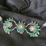 Chand silver alike choker necklace set
