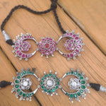 Chand silver alike choker necklace set
