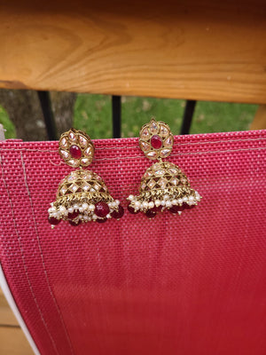 Rani Polki large jhumka earrings