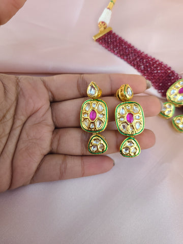 Rachana kundan drop choker necklace set