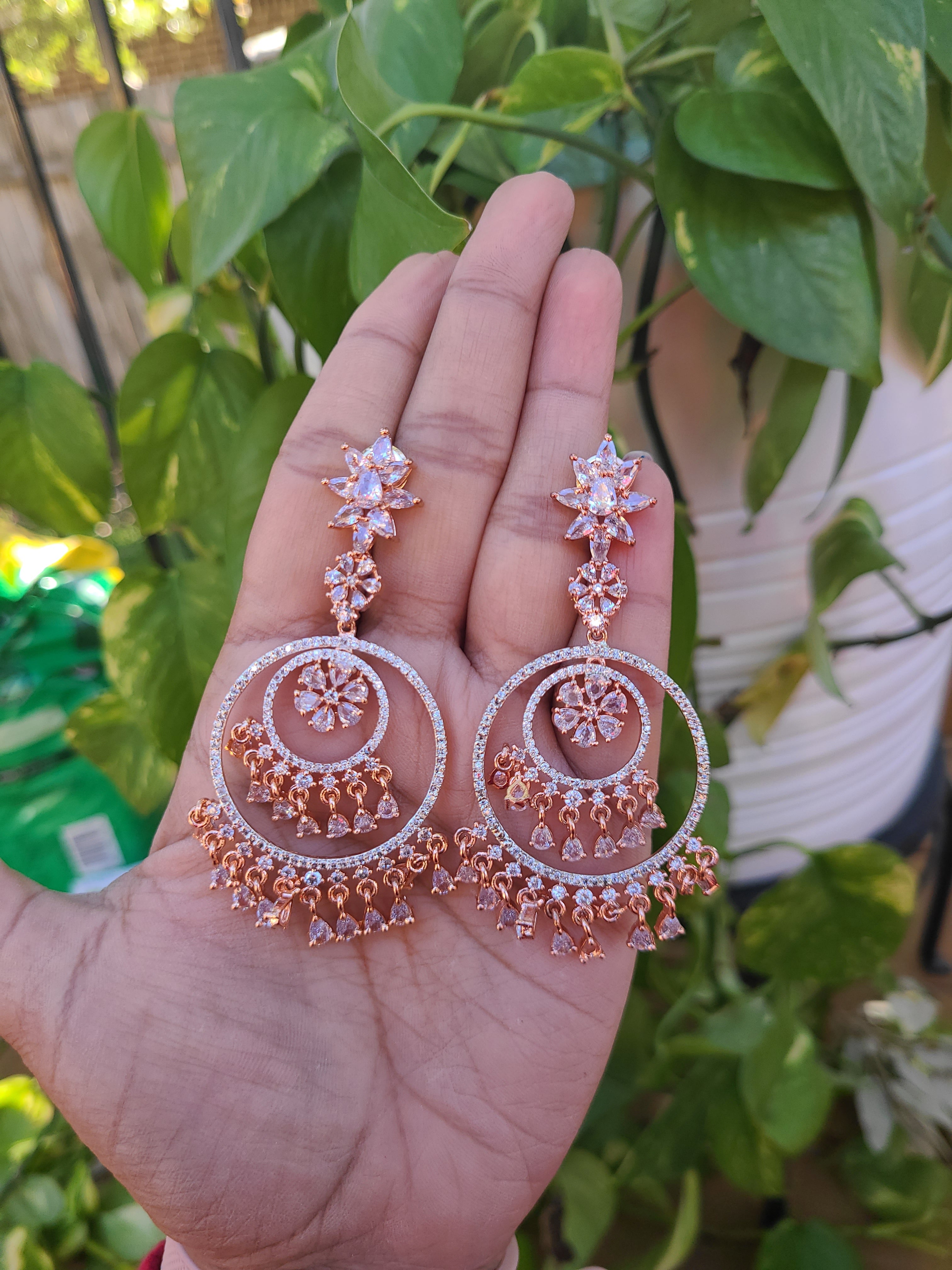 Chandbali CZ earrings