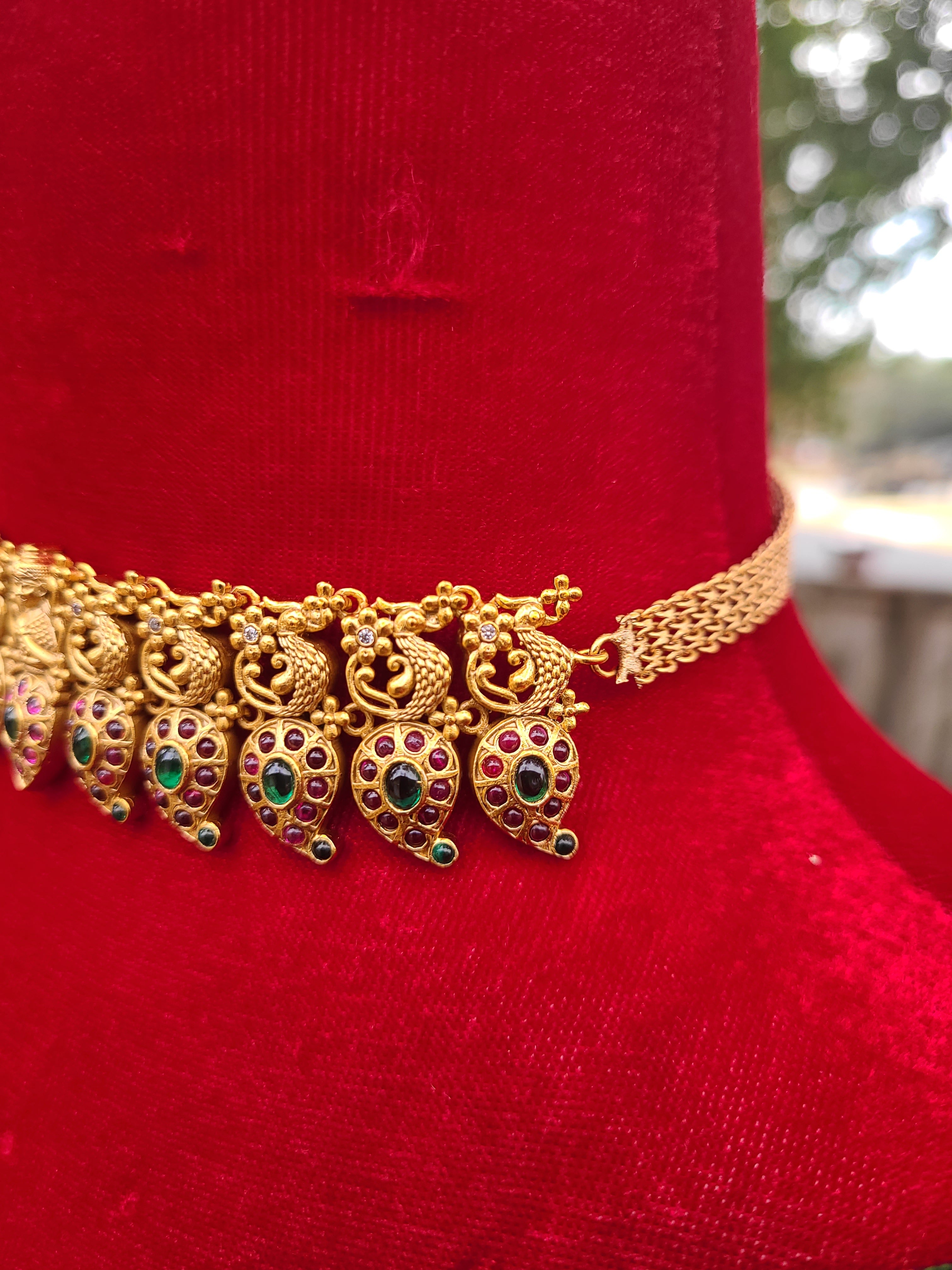 Advika designer matte choker necklace set