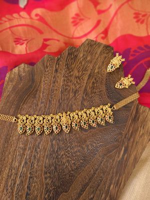 Advika designer matte choker necklace set