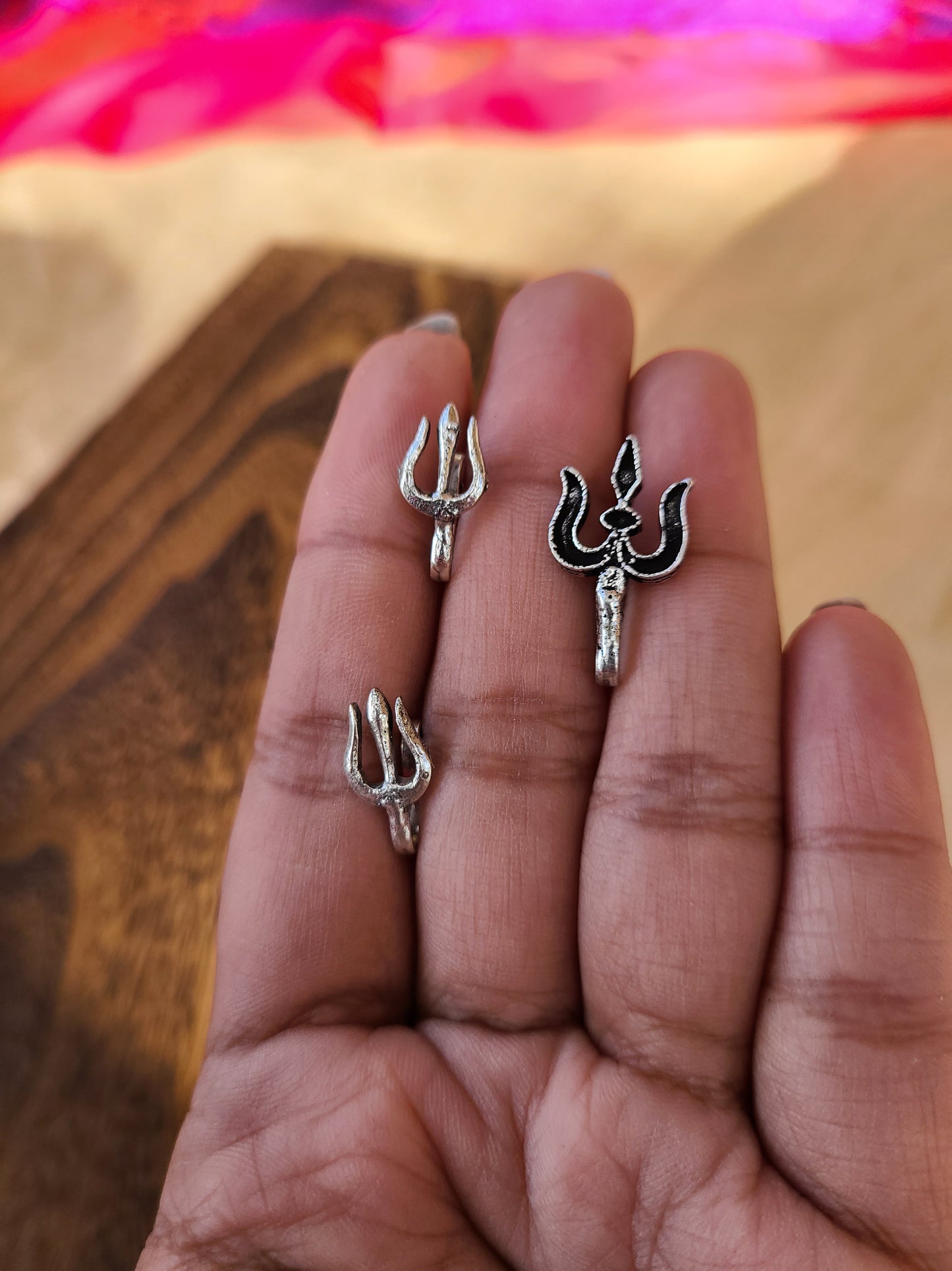 Non pierced trishul nose pins