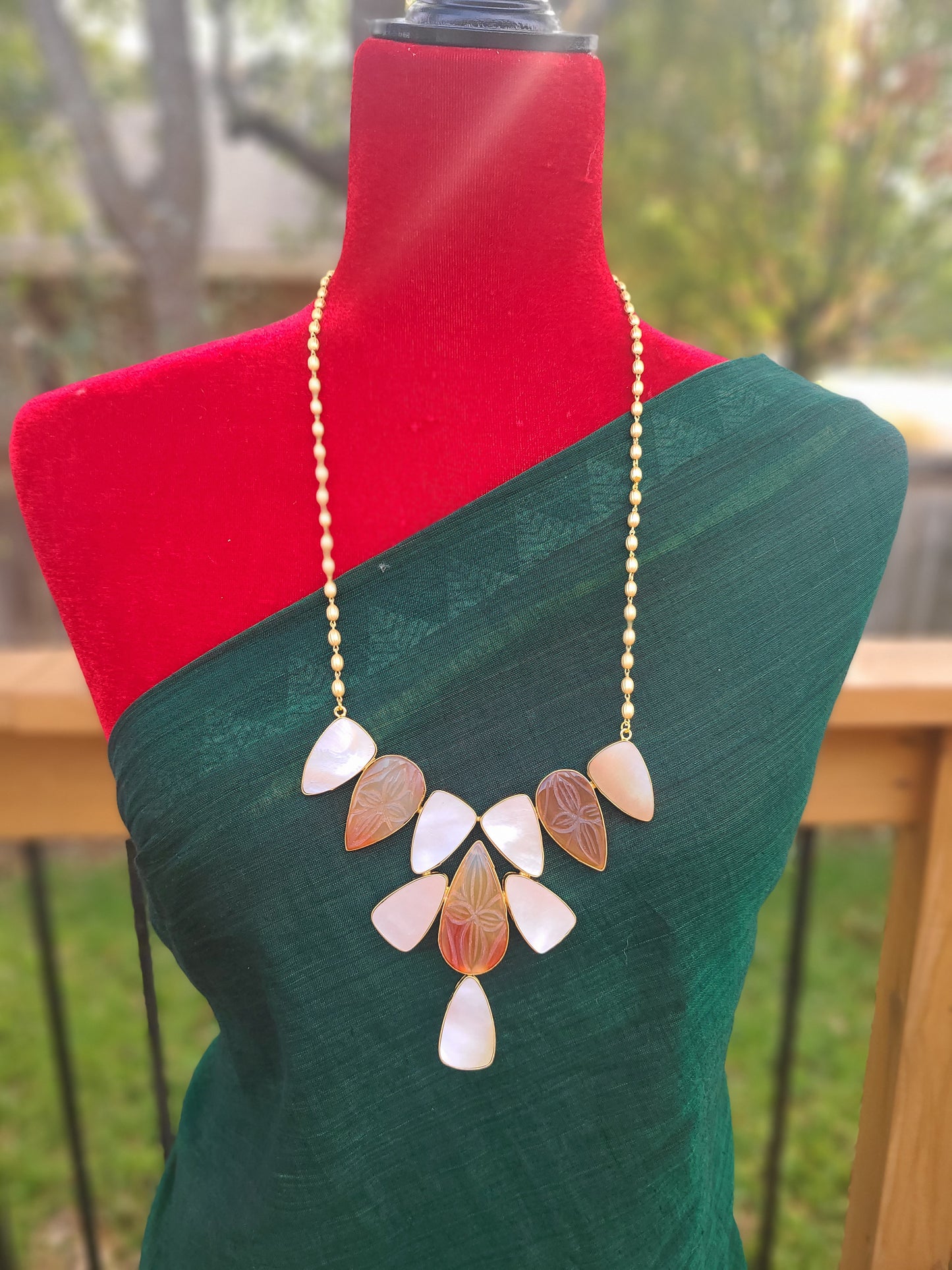 Coral Handmade contemporary necklace set