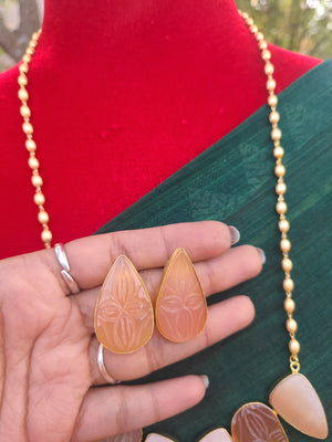 Coral Handmade contemporary necklace set