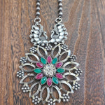 Malia Handmade Silver alike pendant necklace set