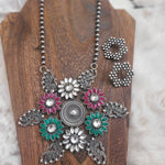 Miranda Handmade Silver alike pendant necklace set