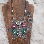 Miranda Handmade Silver alike pendant necklace set