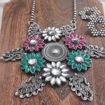 Miranda Handmade Silver alike pendant necklace set