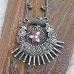 Malia Handmade Silver alike pendant necklace set