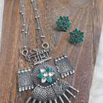 Meera Handmade Silver alike pendant necklace set