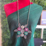 Miranda Handmade Silver alike pendant necklace set
