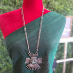 Meera Handmade Silver alike pendant necklace set
