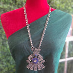 Meera Handmade Silver alike pendant necklace set
