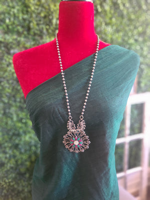 Malia Handmade Silver alike pendant necklace set