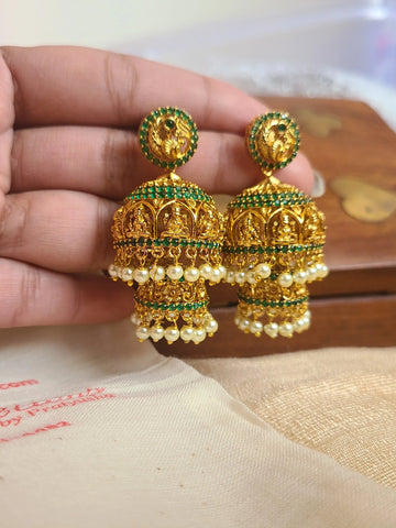 Bhrithi 2 layer jhumka earrings