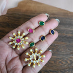 Kranthi Gold plated large changeable stud earrings
