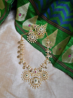 Anandhi kemp designer goldplated necklace set