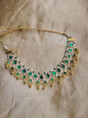 Arva pachi kundan choker necklace set