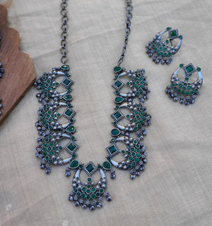 Ariyah silver alike necklace set