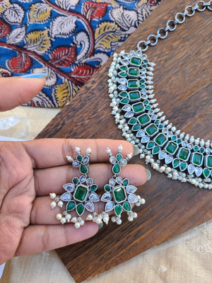 Maha Silver Alike  Necklace set