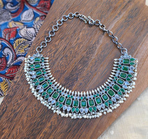 Maha Silver Alike  Necklace set