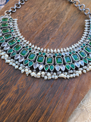 Maha Silver Alike  Necklace set