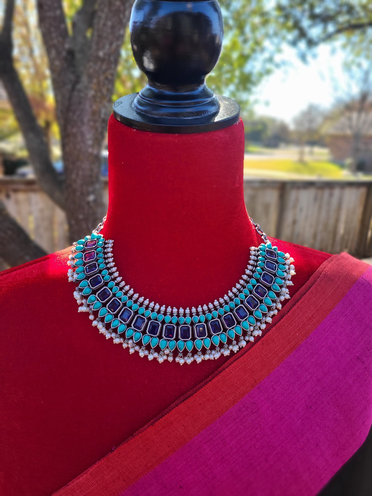 Alicia silver alike necklace set