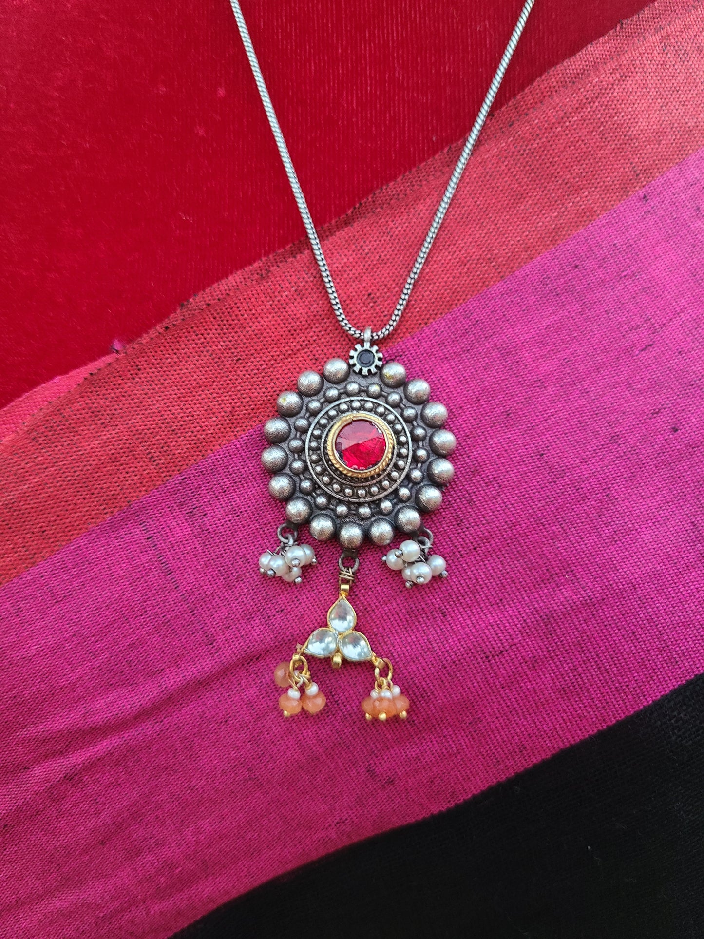 Aashi fusion contemporary Silver Alike Necklace