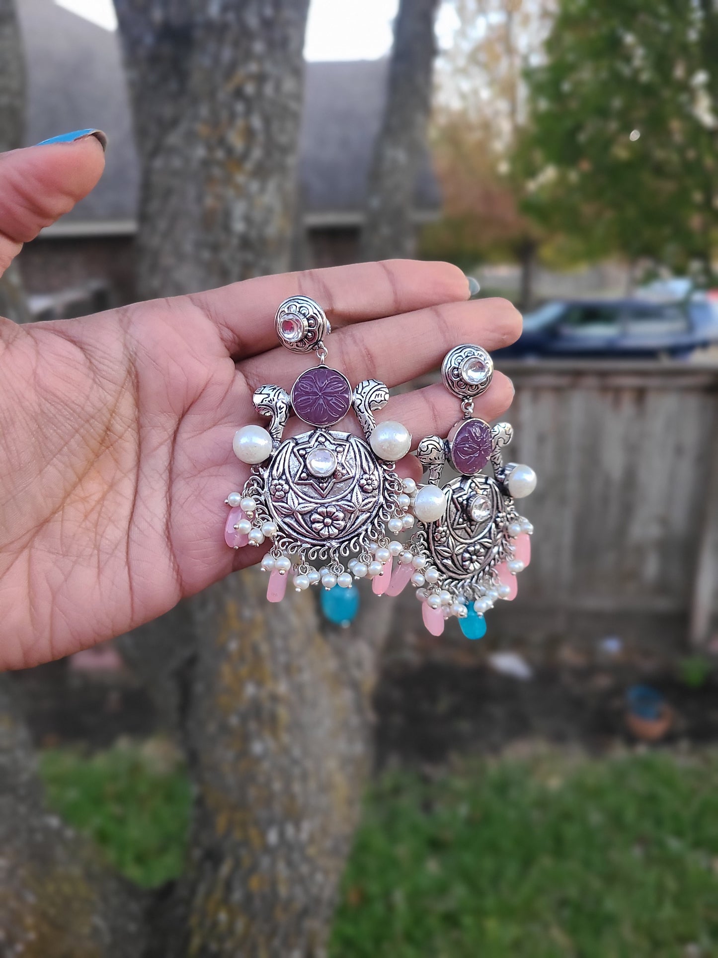 Alia silver alike earrings