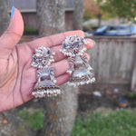 Alana silver alike jhumka earrings