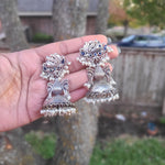Alana silver alike jhumka earrings
