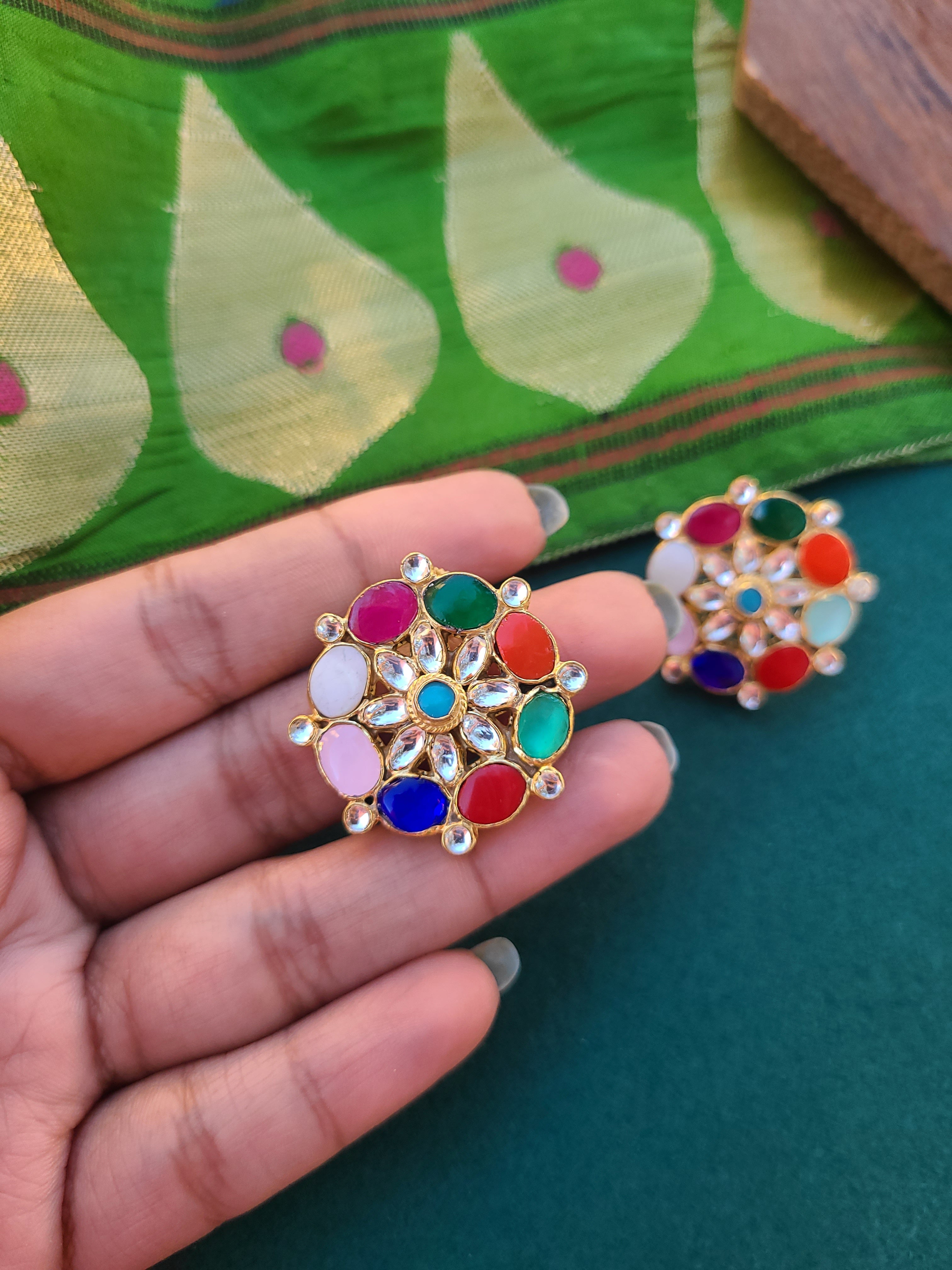 Aksha pachi kundan earrings