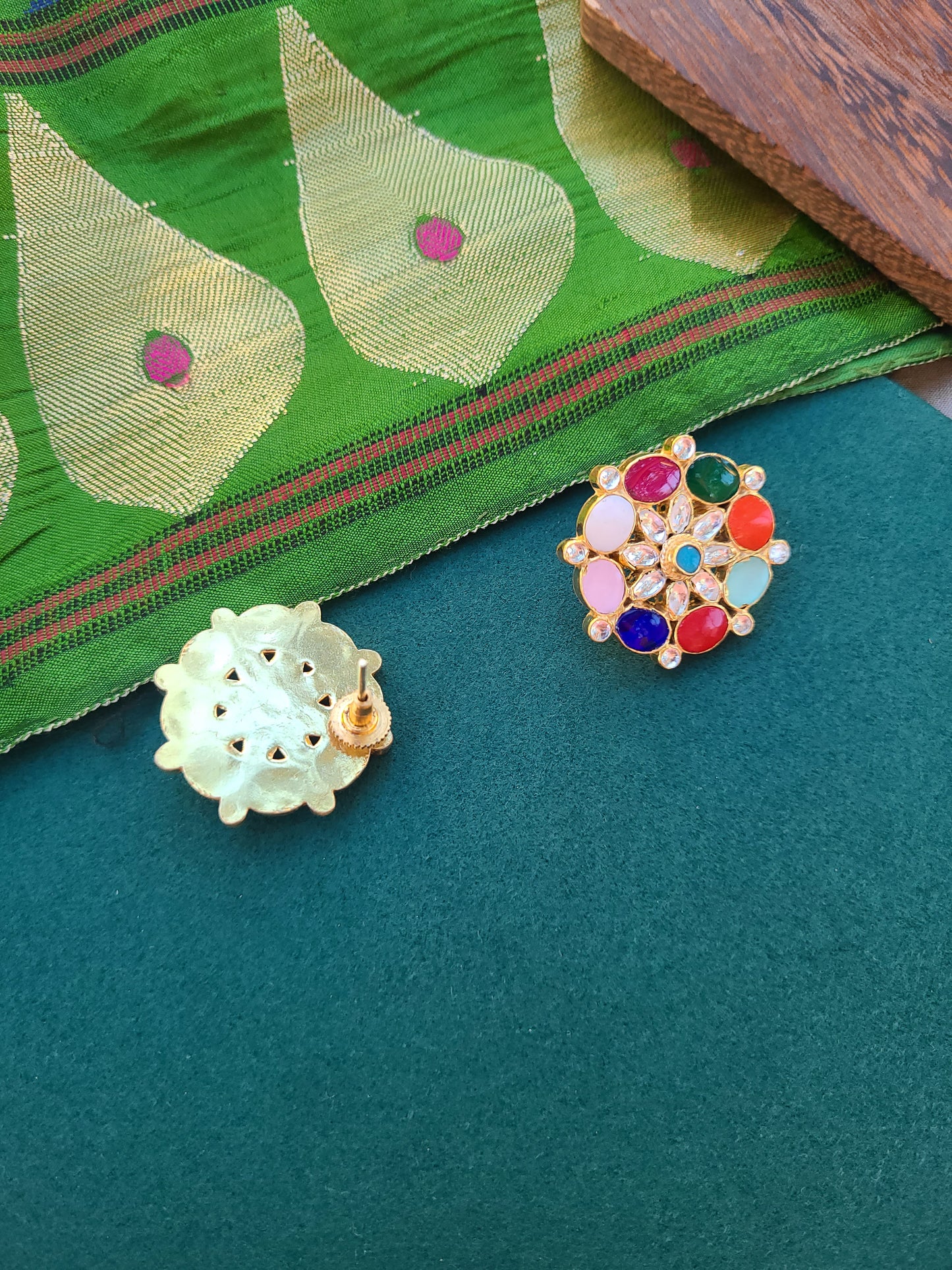 Aksha pachi kundan earrings